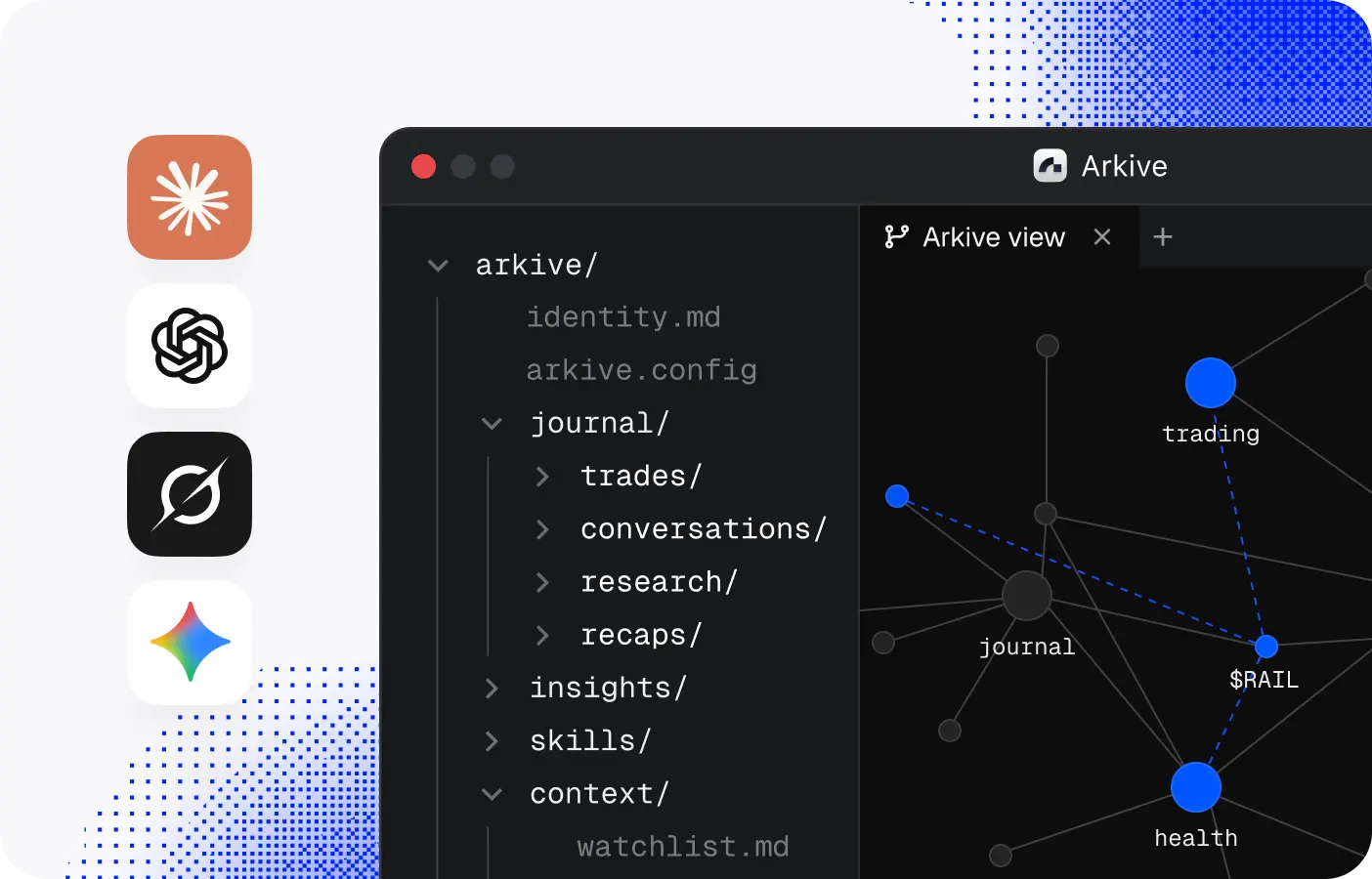 Arkive — portable knowledge tree UI